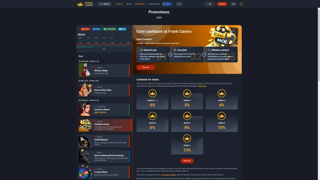 Бонуси Frank Casino